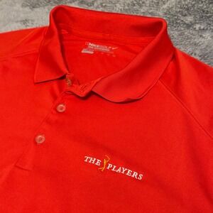 Nike‎ Golf Tour Performance Red Polo Shirt The Players Golf Mens XXL Dri-Fit